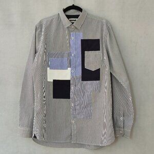 Bread & Buttons Men’s Patchwork Dress Shirt | Monochromatic | EU XXL